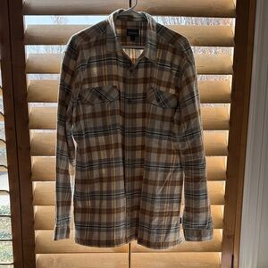 Patagonia Brown and Blue Plaid  Flannel Shirt